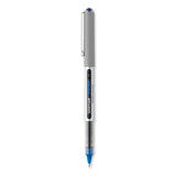 uniball® VISION Roller Ball Pen, Stick, Fine 0.7 mm, Blue Ink, Silver/Blue/Clear Barrel, Dozen (UBC60134) 1 Dozen