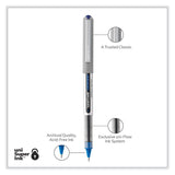 uniball® VISION Roller Ball Pen, Stick, Fine 0.7 mm, Blue Ink, Silver/Blue/Clear Barrel, Dozen (UBC60134) 1 Dozen