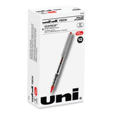 uniball® VISION Roller Ball Pen, Stick, Fine 0.7 mm, Red Ink, Silver/Red/Clear Barrel, Dozen (UBC60139) 1 Dozen