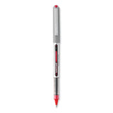 uniball® VISION Roller Ball Pen, Stick, Fine 0.7 mm, Red Ink, Silver/Red/Clear Barrel, Dozen (UBC60139) 1 Dozen