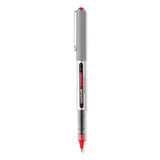 uniball® VISION Roller Ball Pen, Stick, Fine 0.7 mm, Red Ink, Silver/Red/Clear Barrel, Dozen (UBC60139) 1 Dozen