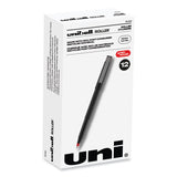 uniball® Roller Ball Pen, Stick, Extra-Fine 0.5 mm, Red Ink, Black/Red Barrel, Dozen (UBC60152) 1 Dozen
