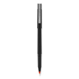 uniball® Roller Ball Pen, Stick, Extra-Fine 0.5 mm, Red Ink, Black/Red Barrel, Dozen (UBC60152) 1 Dozen