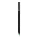 uniball® Roller Ball Pen, Stick, Extra-Fine 0.5 mm, Green Ink, Black/Green Barrel, Dozen (UBC60154) 1 Dozen
