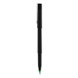uniball® Roller Ball Pen, Stick, Extra-Fine 0.5 mm, Green Ink, Black/Green Barrel, Dozen (UBC60154) 1 Dozen