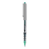 uniball® VISION Roller Ball Pen, Stick, Fine 0.7 mm, Green Ink, Silver/Green/Clear Barrel, Dozen (UBC60386) 1 Dozen