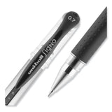 uniball® Signo GRIP Gel Pen, Stick, Medium 0.7 mm, Black Ink, Clear/Black/Silver Barrel, Dozen (UBC65450) 1 Dozen
