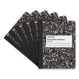 Universal® Composition Book, Wide/Legal Rule, Black Marble Cover, (100) 9.75 x 7.5 Sheets, 6/Pack (UNV20936) Pack of 6