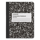 Universal® Composition Book, Wide/Legal Rule, Black Marble Cover, (100) 9.75 x 7.5 Sheets, 6/Pack (UNV20936) Pack of 6
