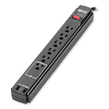 Tripp Lite Protect It! Surge Protector, 6 AC Outlets/2 USB Ports, 6 ft Cord, 990 J, Black (TRPTLP606USBB) Each