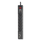 Tripp Lite Protect It! Surge Protector, 6 AC Outlets/2 USB Ports, 8 ft Cord, 1,080 J, Black (TRPTLP608RUSBB) Each