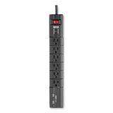 Tripp Lite Protect It! Surge Protector, 6 AC Outlets/2 USB Ports, 8 ft Cord, 1,080 J, Black (TRPTLP608RUSBB) Each