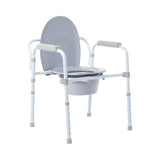 McKesson 3-in-1 Commode Chair Fixed Arms Steel Frame Back Bar 13-3/4 Inch Seat Width 350 lbs. Weight Capacity (1065227_EA) 1/EA