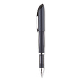 uniball® Jetstream Hybrid Gel Pen, Stick, Fine 0.7 mm, Black Ink, Black/Silver Barrel (UBC40173) Each