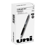 uniball® Signo 207 Gel Pen, Retractable, Fine 0.5 mm, Black Ink, Smoke/Black Barrel, Dozen (UBC61255) 1 Dozen