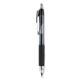 uniball® Signo 207 Gel Pen, Retractable, Fine 0.5 mm, Black Ink, Smoke/Black Barrel, Dozen (UBC61255) 1 Dozen