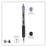 uniball® Signo 207 Gel Pen, Retractable, Medium 0.7 mm, Violet Ink, Smoke/Black/Violet Barrel, Dozen (UBC70221) 1 Dozen