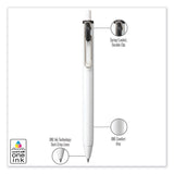 uniball® uniONE Gel Pen, Retractable, Medium 0.7 mm, Black Ink, White/Black Barrel, Dozen (UBC70362) 1 Dozen