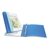 Avery® Flexible View Binder with Round Rings, 3 Rings, 0.5" Capacity, 11 x 8.5, Blue (AVE17670) Each
