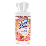 LYSOL® Brand Disinfecting Wipes, 1-Ply, 7 x 7.25, Mango and Hibiscus, White, 80 Wipes/Canister, 6 Canisters/Carton (RAC97181) Case of 6