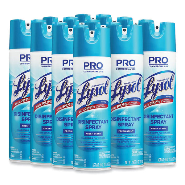Professional LYSOL® Brand Disinfectant Spray, Fresh Scent, 19 oz Aerosol Spray, 12/Carton (RAC04675CT)