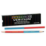 Prismacolor® Verithin Dual-Ended Two-Color Pencils, 2 mm, Blue/Red Lead, Blue/Red Barrel, Dozen (SAN02456) 1 Dozen