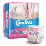 Comfees® Female Toddler Training Pants Pull On with Tear Away Seams Size 2T to 3T Disposable Moderate Absorbency (993239_CS) 156/CS