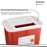 McKesson Prevent® Sharps Container Red Base 10-1/4 H X 7 W X 10-1/2 D Inch Horizontal Entry 2 Gallon (855063_EA) 1/EA