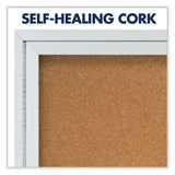Quartet® Enclosed Indoor Cork Bulletin Board with One Hinged Door, 24 x 36, Tan Surface, Silver Aluminum Frame (QRT2363) Each