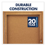 Quartet® Enclosed Indoor Cork Bulletin Board with One Hinged Door, 24 x 36, Tan Surface, Oak Fiberboard Frame (QRT363) Each