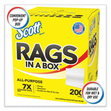 Scott® Rags in a Box, POP-UP Box, 12 x 9, White, 200/Box (KCC75260) Each