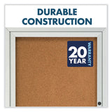 Quartet® Enclosed Indoor Cork Bulletin Board with Three Hinged Doors, 72 x 36, Tan Surface, Silver Aluminum Frame (QRT2366) Each