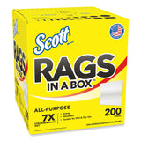 Scott® Rags in a Box, POP-UP Box, 12 x 9, White, 200/Box (KCC75260) Each