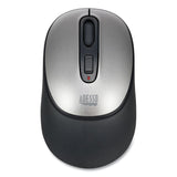 Adesso iMouse A10 Antimicrobial Wireless Mouse, 2.4 GHz Frequency/30 ft Wireless Range, Left/Right Hand Use, Black/Silver (ADEA10) Each