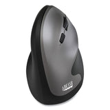 Adesso iMouse A20 Antimicrobial Vertical Wireless Mouse, 2.4 GHz Frequency/33 ft Wireless Range, Right Hand Use, Black/Granite (ADEA20) Each