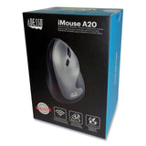 Adesso iMouse A20 Antimicrobial Vertical Wireless Mouse, 2.4 GHz Frequency/33 ft Wireless Range, Right Hand Use, Black/Granite (ADEA20) Each