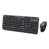 Adesso WKB-1320CB Antimicrobial Wireless Desktop Keyboard and Mouse, 2.4 GHz Frequency/30 ft Wireless Range, Black (ADEWKB1320CB) Each