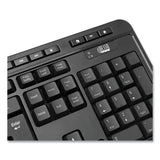 Adesso WKB-1320CB Antimicrobial Wireless Desktop Keyboard and Mouse, 2.4 GHz Frequency/30 ft Wireless Range, Black (ADEWKB1320CB) Each