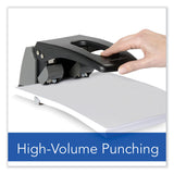 Swingline® 100-Sheet High Capacity Two-Hole Punch, Fixed Centers, 9/32" Holes, Black/Gray (SWI74190) Each