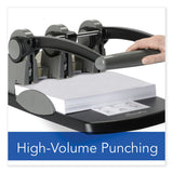 Swingline® 300-Sheet Extra High-Capacity Three-Hole Punch, 9/32" Holes, Black/Gray (SWI74194) Each