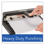 Swingline® 40-Sheet Heavy-Duty Two- to Four-Hole Adjustable Heavy-Duty Paper Punch, 9/32" Holes, Black (SWI74450) Each