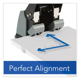 Swingline® 100-Sheet High Capacity Two-Hole Punch, Fixed Centers, 9/32" Holes, Black/Gray (SWI74190) Each