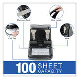Swingline® 100-Sheet High Capacity Two-Hole Punch, Fixed Centers, 9/32" Holes, Black/Gray (SWI74190) Each