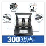Swingline® 300-Sheet Extra High-Capacity Three-Hole Punch, 9/32" Holes, Black/Gray (SWI74194) Each