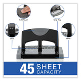 Swingline® 45-Sheet SmartTouch Three-Hole Punch, 9/32" Holes, Black/Gray (SWI74136) Each