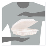 Dart® ProPlanet Hinged Lid Containers, 3-Compartment, 9 x 8.75 x 3, White, Plastic, 150/Carton (DCC90MFPPHT3R) Case of 150