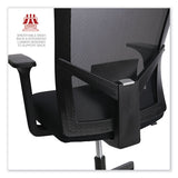 Workspace by Alera® Mesh Back Fabric Task Chair, Supports Up to 275 lb, 17.32" to 21.1" Seat Height, Black Seat, Black Back (ALEWS42B17) Each
