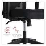 Workspace by Alera® Mesh Back Fabric Task Chair, Supports Up to 275 lb, 17.32" to 21.1" Seat Height, Black Seat, Black Back (ALEWS42B17) Each