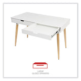 Workspace by Alera® Scandinavian Writing Desk, 47.24" x 23.62" x 29.53", White/Beigewood (ALEWSS4824WB) Each