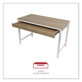 Workspace by Alera® Modern Writing Desk, 47.24" x 23.62" x 29.92", Beigewood/White (ALEWSWD4824WB) Each